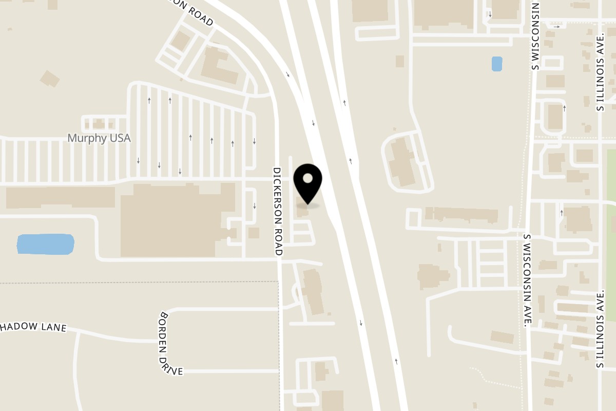 Map showing the location of Scalawags Whitefish & Chips Food Truck - MI-FT-001 - Pellston on 499 Dickerson Rd in Gaylord